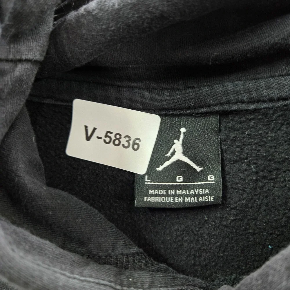 Air Jordan Men Sweatshirt Large Black Space Jam Hoodie‎ Logo Graphic Pullover